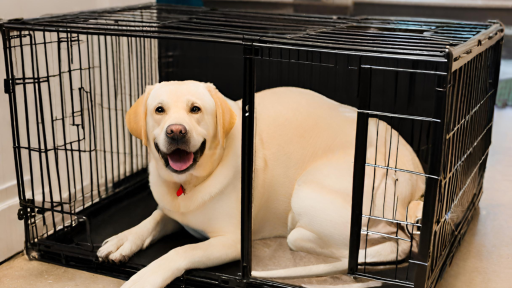 Secure and Comfortable Crate Dog Labrador Image