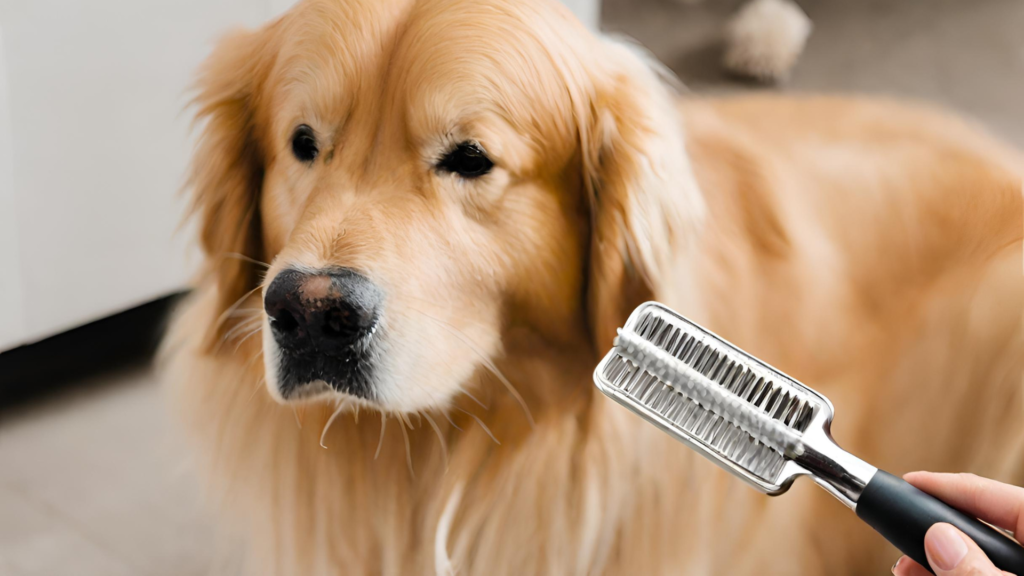A slicker brush and a stainless for golden retriever Image