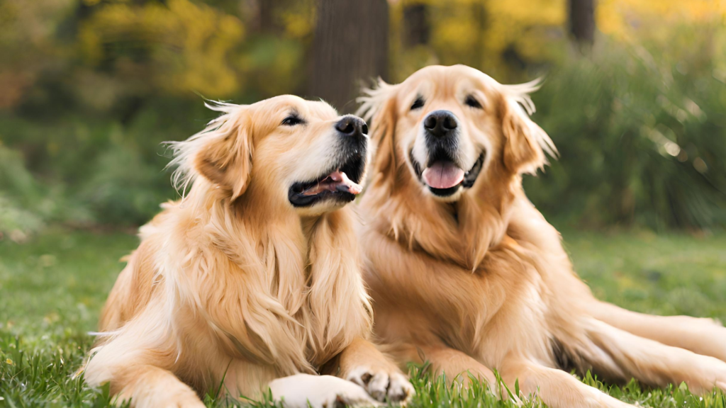 Golden Retrievers are social and friendly dogs by nature
