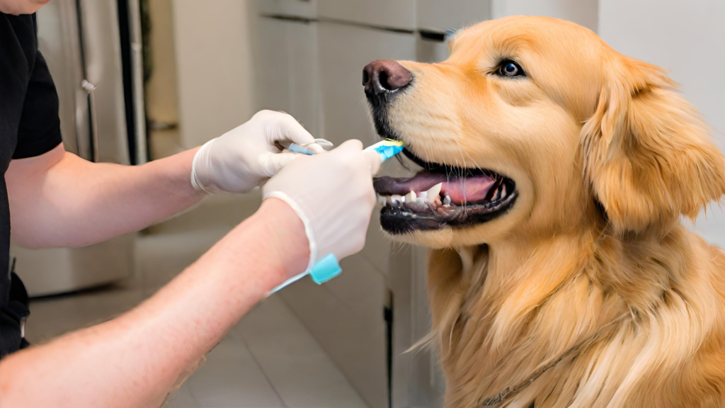 dental care routine to keep your Golden Retriever