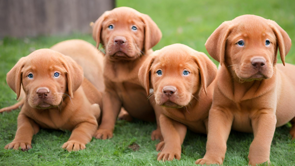 Robust and Healthy Breed Red Lab Puppies Image